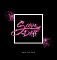 shimmering pink glitter card on off black vector image vector image