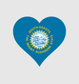 south dakota usa love heart state flag sd us icon vector image vector image