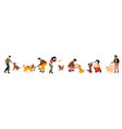 happy people playing with dogs and smiling vector image