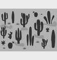 set of cute cactus and succulents in pots vector image vector image