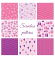 set of seamless patterns for birthday vector image