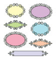 filigree colored frames set isolated on white vector image vector image