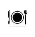fork cutlery and plate icon concept vector image