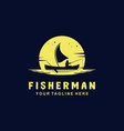 fisherman with vintage style logo vector image
