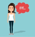 woman talk chat bubble isolated vector image