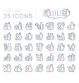 set line icons oils vector image