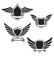set of the empty emblems with wings design vector image