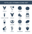 16 vitamin icons vector image vector image