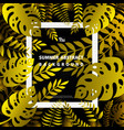 abstract golden leaves nature decoration on black vector image