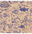 set of fish and shells vector image