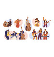 set people with different musical instrument vector image vector image