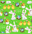 seamless spring pattern with easter characters vector image