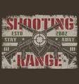 shooting range poster vintage colorful vector image