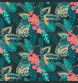 beautiful seamless pattern with ropical jungle vector image