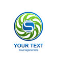 letter s logo design template colored blue green vector image vector image