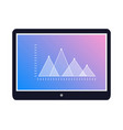 tablet icon with graphic on screen flat vector image
