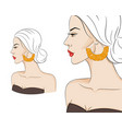 beautiful woman in profile wearing stylish boho vector image