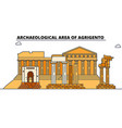 archaeological area of agrigento line trave vector image