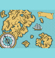 banner with old nautical map vector image vector image