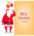 big congratulatory signboard with santa and balloo vector image