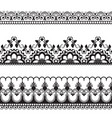 border pattern line lace elements with flowers vector image vector image