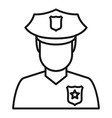 police man icon outline style vector image