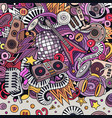 cartoon doodles disco music frame vector image vector image