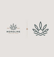 leaf flower tree monoline universal creative vector image vector image