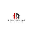 letter r for real estate remodeling logo vector image