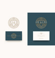 luxury logo with monogram and business card vector image