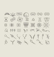 vintage flat design elements hand drawn vector image