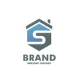 hexagon letter s house logo vector image vector image