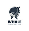logo whale simple mascot style vector image vector image