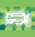 summer sale banner with leafs vector image vector image