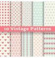 vintage fashionable seamless patterns tiling vector image vector image