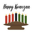 happy kwanzaa - greeting card with text african vector image