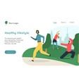 healthy lifestyle landing page vector image