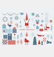 set graphic elements for christmas cards vector image