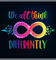 autism awareness rainbow vector image vector image