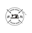vintage sewing machine logo vector image