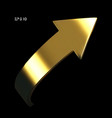 gold arrow spin isolated on black background vector image vector image