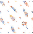 seamless pattern with herbs plants and flowers vector image