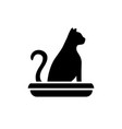 symbol a cat in a toilet home pet litter box vector image