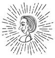 female profile in doodle style vector image