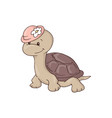 Cute charming girl cartoon turtle in a hat with a Vector Image