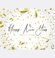 writing christmas and falling gold confetti vector image vector image