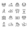 monochrome simple museum art monuments icon set vector image