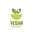 vegan restaurant logo vector image