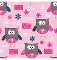 seamless pattern with cute owls vector image vector image