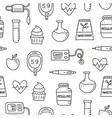 seamless pattern with doodle diabetes items vector image